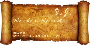 Vörös József névjegykártya